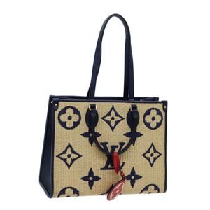 LOUIS VUITTON Monogram Raffia On The Go MM Bag Beige M57723